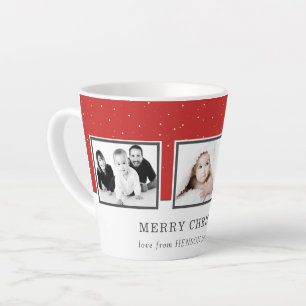 Caneca De Café Latte Feriado Vermelho da Família Personalizada de Cola