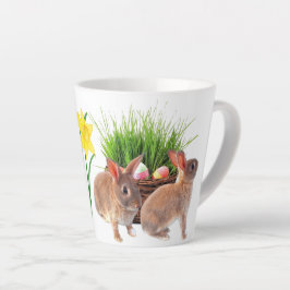 Caneca De Café Latte Férias do Coelho da Páscoa Sazonal 