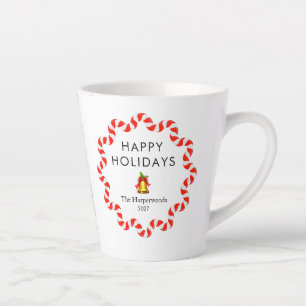 Caneca De Café Latte Férias Felizes Cana de Açúcar Moderna Natal Famíli