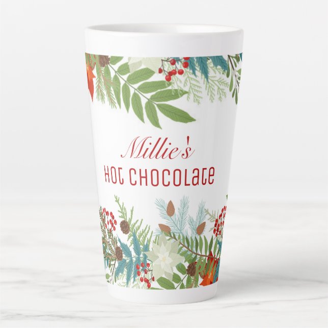 Caneca De Café Latte Férias Festivas de Natal Personalizadas (Frente)