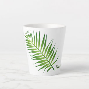 Caneca De Café Latte Fern Leaf Design Latte Mug