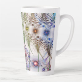 Caneca De Café Latte Ferns'N Flowers Abstrato