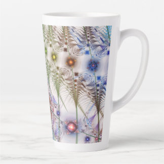 Caneca De Café Latte Ferns'N Flowers Abstrato