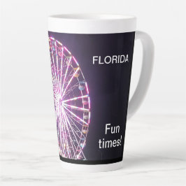 Caneca De Café Latte Ferris Wheel Luz a Flórida Divertimento Times