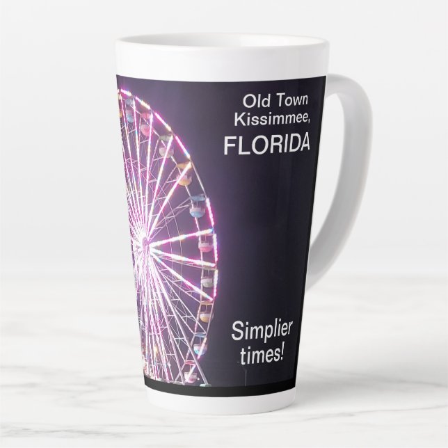 Caneca De Café Latte Ferris Wheels Lights Old Town (Ângulo direito)