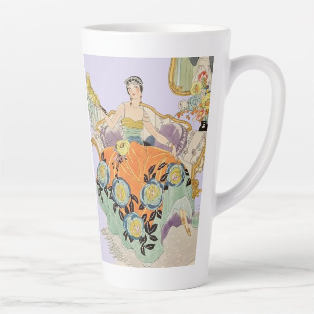 Caneca De Café Latte FesArt Deco Lady (Direita)