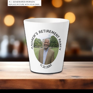 Caneca De Café Latte Festa de Aposentadoria Elegante com Foto Especial