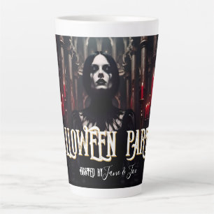 Caneca De Café Latte Festa de Halloween – Convite Sombrio Gótico