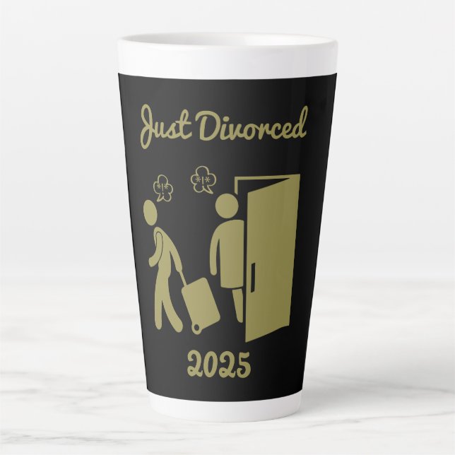 Caneca De Café Latte Festa de Simpatia do Divórcio Funny (Frente)