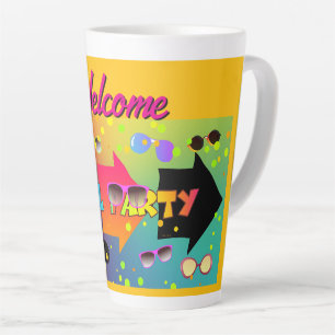 Caneca De Café Latte Festa na Piscina Amarela Bem-vinda