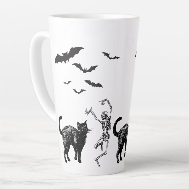 Caneca De Café Latte Festa Spooky (Ângulo esquerdo)