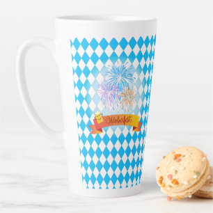 Caneca De Café Latte Festival de cerveja OKTOBERFEST Bandeira Azul