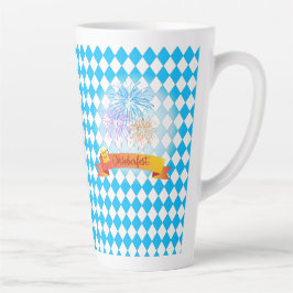 Caneca De Café Latte Festival de cerveja OKTOBERFEST Bandeira Azul