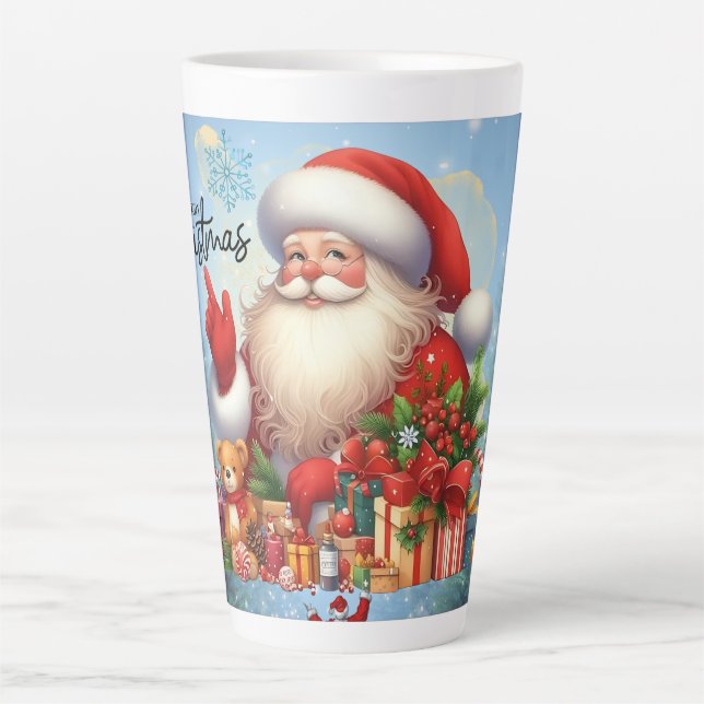 Caneca De Café Latte Festive Christmas Tree with Cozy Winter Design gif (Frente)