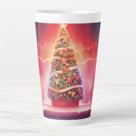 Caneca De Café Latte Festive Christmas Tree with Cozy Winter Design gif
