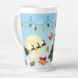 Caneca De Café Latte Festive Christmas Tree with Cozy Winter Design gif