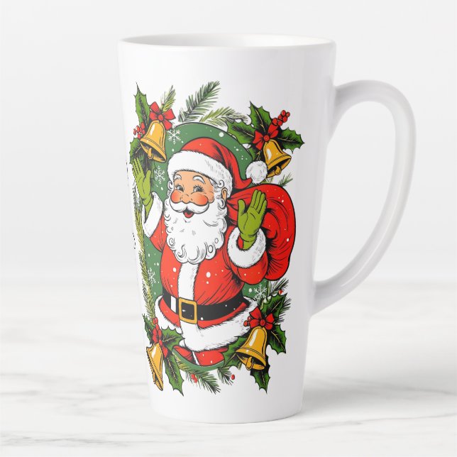 Caneca De Café Latte Festivo Festivo Cinto tradicional Natal (Direita)