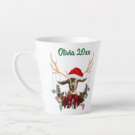 Caneca De Café Latte Festivo Natal Toggenburg Goat Kid