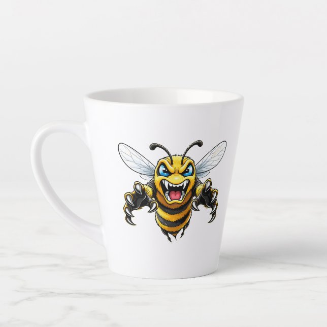Caneca De Café Latte Fierce Wasp Face Mug - Insect Illustration (Esquerda)