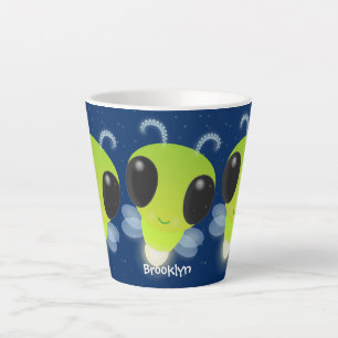Caneca De Café Latte Figura de desenho animado com inseto brilhante ver