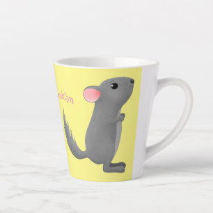 Caneca De Café Latte Figura de desenho animado da cinza chinesa