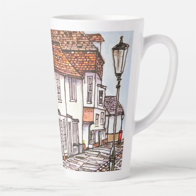 Caneca De Café Latte Fila de Casas (Direita)