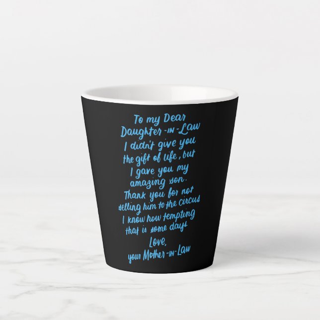 Caneca De Café Latte Filha Engraçada De Direito Para Minha Querida Filh (Frente)