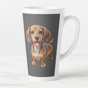 Caneca De Café Latte Filhote de Dachshund feliz
