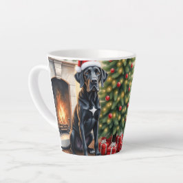Caneca De Café Latte Filhote de Dogue Alemão impressionante no Natal
