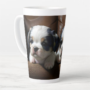 Caneca De Café Latte Filhotes Super Fofos no Sofá 1