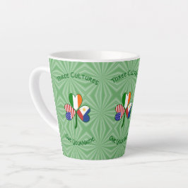 Caneca De Café Latte Filipino Irlandês dos EUA Shamrock Flag Personaliz