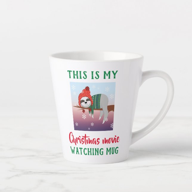Caneca De Café Latte Filme de Natal Bonito Assistindo (Direita)