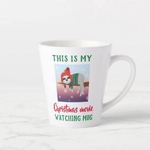 Caneca De Café Latte Filme de Natal do Bicho-Preguiça Bonitinho