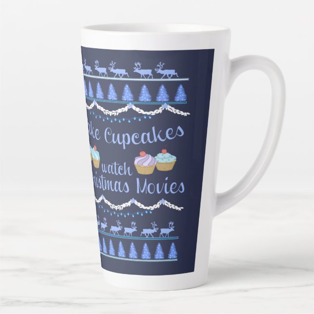 Caneca De Café Latte Filmes de Natal e Cupcakes (Direita)