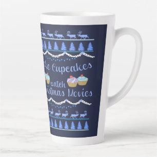 Caneca De Café Latte Filmes e Cupcakes de Natal
