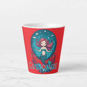 Caneca De Café Latte Fingir que sou uma doce Sereia Thunder_Cove