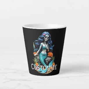 Caneca De Café Latte Fingir que sou uma Sereia Morto Thunder_Cove