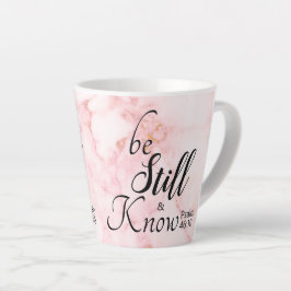 Caneca De Café Latte Fique Parado e Conheça Versículo Bíblico 46:10 Már