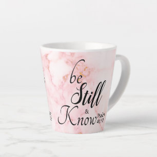 Caneca De Café Latte Fique Parado e Conheça Versículo Bíblico 46:10 Már