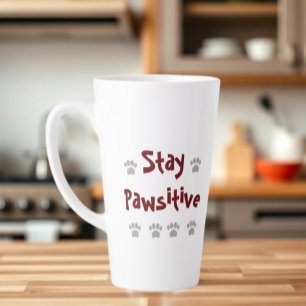 Caneca De Café Latte Fique Pawsitivo