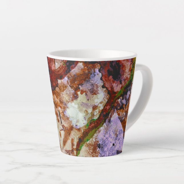 Caneca De Café Latte Fire Quartz Crystal Geode Abstrato (Ângulo direito)