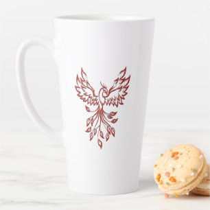 Caneca De Café Latte Fire Red Phoenix