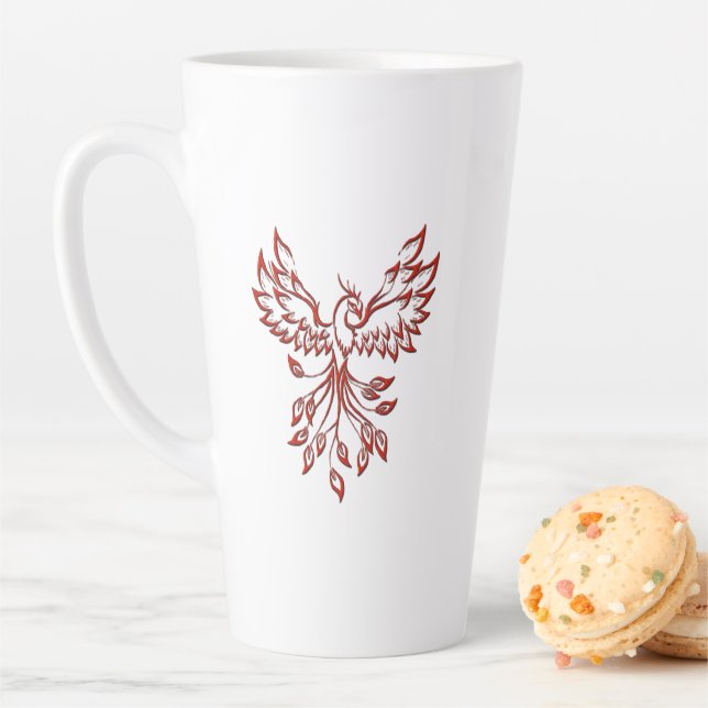 Caneca De Café Latte Fire Red Phoenix (In Situ)