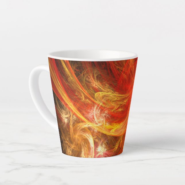 Caneca De Café Latte Firestorm Nova Abstrato Art (Ângulo esquerdo)