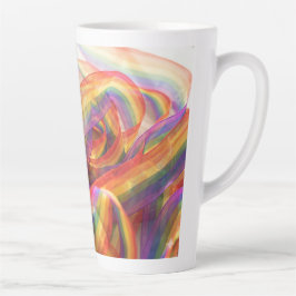 Caneca De Café Latte fita de arco-íris transparente em cascata gerada p