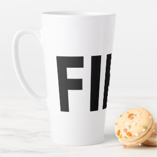 Caneca De Café Latte Fita de Lata Branca e Preta FIKA
