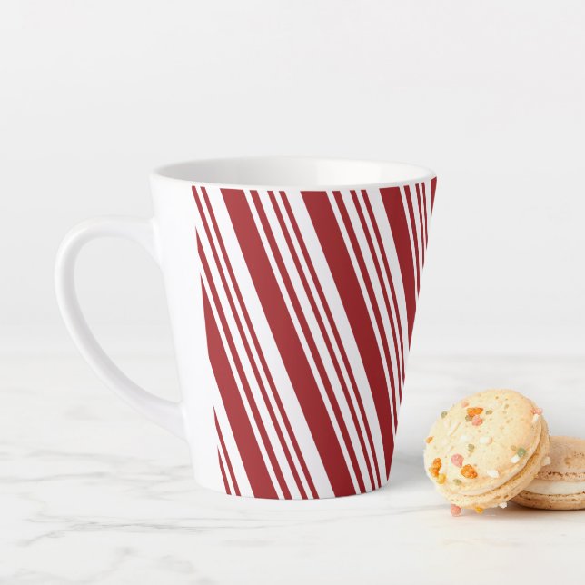 Caneca De Café Latte Fita de menta-de-pera vermelha (In Situ)