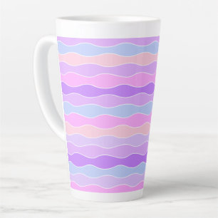 Caneca De Café Latte Fitas Coloridas