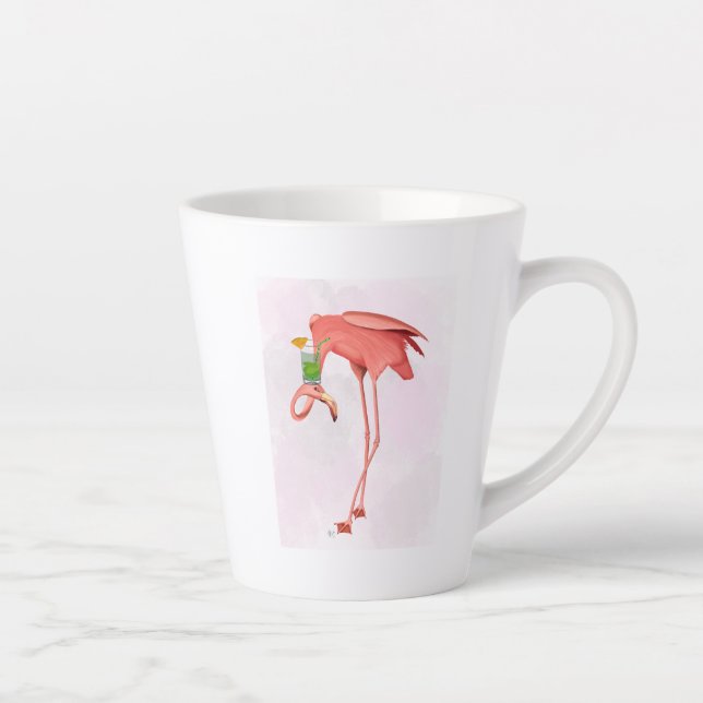 Caneca De Café Latte Flamingo com coquetel (Direita)
