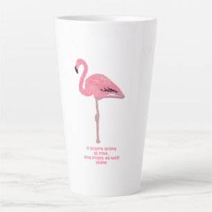 Caneca De Café Latte Flamingo cor-de-rosa brilhante, levante e brilhe,